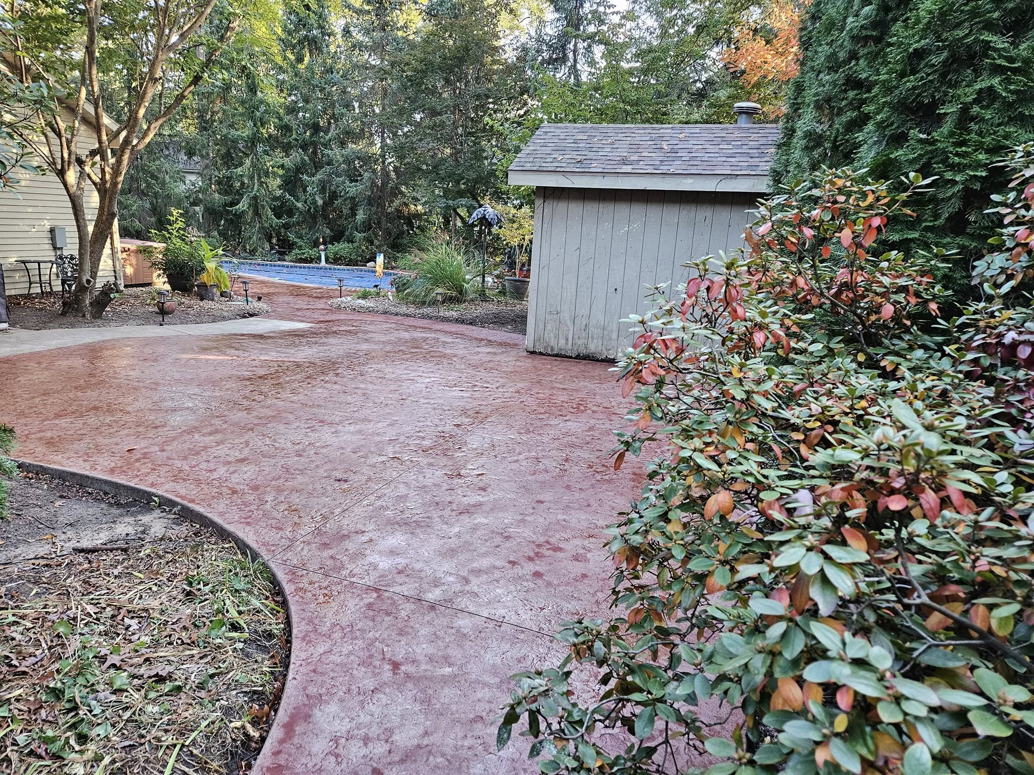 Red Stamped Sidewalk